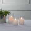 LED Windlicht ,M-Twinkle', flackernd, Batterie + Timer, weiß, H 10cm Bild 3