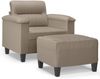 vidaXL Sessel mit Hocker Taupe 60 cm Mikrofasergewebe 3201225 Bild 2