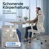 CLOUVOU BrightSeat, ergonomischer Bürostuhl, Rückenlehne mit Mesh Bezug, 2D-Armlehnen, 3D-Kopfstütze, FluxWheels, Creme-Weiß Bild 3