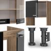Eckküche R-Line Schwarz Hochglanz/Goldkraft Eiche 247 x 46 cm ohne Arbeitsplatte Vicco Bild 5