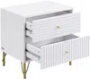 Vente-unique - LOUREO Bedside table Holz, Platte Weiß - B 40 cm x H 58 cm x L 55 cm Bild 4