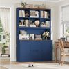 Homfa Bücherregal 182 cm Aktenschrank Mehrzweckschrank, mit Steckdose, 2 Türen und 2 Schubladen für Hängemappen A4, blau Bild 2
