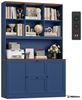 Homfa Bücherregal 182 cm Aktenschrank Mehrzweckschrank, mit Steckdose, 2 Türen und 2 Schubladen für Hängemappen A4, blau Bild 1