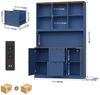 Homfa Bücherregal 182 cm Aktenschrank Mehrzweckschrank, mit Steckdose, 2 Türen und 2 Schubladen für Hängemappen A4, blau Bild 3