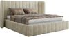 Polsterbett GOLETTA CLASSIC 180 x 200 cm mit gepolstertem Kopfteil, stabilem Bettrahmen, Lattenrost und Bettkasten mit Gasdruckfedern, Doppelbett, zeitloses Design - Beige Velvet Bild 5