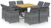 vidaXL 9-tlg. Garten-Essgruppe mit Kissen Poly Rattan Grau 3095525 Bild 2