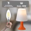ZMH Nachttischlampe Wohnzimmer Tischleuchte mit Kabel - Tischlampe 2er Set Kleine Lampe E14 Tischlampen Orange Moderne Landhausstil für Esstisch Schlafzimmer - Ohne Leuchtmittel Bild 5