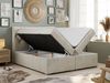 Boxspringbett, Bett, Polsterbett, zwei Bettkästen - ALDA - 120x200cm - Beige Velours - H3 Bild 2