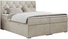 Boxspringbett, Bett, Polsterbett, zwei Bettkästen - ALDA - 120x200cm - Beige Velours - H3 Bild 3