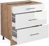 Küchenunterschrank Fame-Line Weiß Hochglanz 80 cm mit 3 Schubladen, AP Marmor Vicco Bild 4