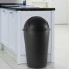 Mülleimer 50L mit Schiebedeckel Abfalleimer Müllsammler Müllbehälter Papierkorb, schwarz Bild 2