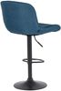 2er Set Barhocker PONOR - Stoff Blau 50x50x85 cm Schwarz | Barstuhl Höhenverstellbar Mit Lehne Drehbar Tresenhocker Tresenstuhl Kneipenhocker Bild 3