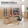 bümö Schreibtisch klein Serie 120x80 cm, Tischplatte aus Holz in Eiche, Gestell aus Metall in Silber - PC Tisch, kleiner Computertisch für's Büro, Office Bürotisch, BS-12-E Bild 2