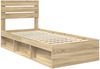 vidaXL Bettrahmen Sonoma-Eiche 75 x 190 cm Massives Kiefernholz 3411473 Bild 4