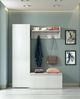 Dmora Mehrzweckschrank 1 Tür Abuela, linearer Schrank mit 1 Tür und 7 Regalen, Säule für Eingang oder Badezimmer, modernes Schuhregal, 100 % Made in Italy, 50 x 30 x 182 cm, Weiß Bild 4