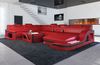 Mini XL Wohnlandschaft Palermo - Büffelleder - rot-schwarz - Rechts Bild 2