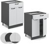 Küchenunterschrank Fame-Line Weiß Landhaus 60 cm mit Schublade, ohne Arbeitsplatte Vicco Bild 5