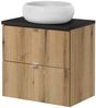 Waschbeckenunterschrank Skelbolu 60x60x40cm Eichenoptik/Schwarz [en. casa] Bild 5