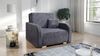 Wohnero24 Lirena 1 Schlafsessel mit Bettfunktion 80x195 cm – Cord Sessel ausziehbar 103x95 cm mit Bettkasten, kleines Gästebett, platzsparendes Einzelschlafsofa - Dunkelgrau Bild 2