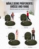 PATCH HOME 2 in 1 Sitzsack Sessel – Ø125 cm – Khaki, bequemer Sitzsack aus Luxus-Polyester-Gewebe, bereits befüllt Bild 3