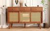 Sideboard 120x40x78 cm mit 3 Schubladen, 3 Türen und verstellbaren Einlegeböden, walnussfarben Bild 3