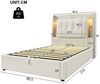TavilaEcon Boxspringbett Polsterbett mit innovativem Design im Kopfteil & LED-Lichtleiste (1-St), mit USB- und Typ-C-Anschlüsse, 90×200cm, beige Bild 4