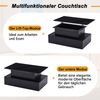 Couchtisch mit LED-Beleuchtung, 4 Schubladen & ausziehbarer Platte, 90x55x41 cm, Schwarz Bild 5