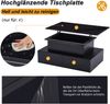 Couchtisch mit LED-Beleuchtung, 4 Schubladen & ausziehbarer Platte, 90x55x41 cm, Schwarz Bild 3