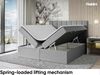 MEBLINI Boxspringbett ERLING 180x200 cm mit Bettkasten - H3/Grau Webstoff Polsterbett - Doppelbett mit Topper & Bonellfederkern-Matratze Bild 3