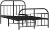 vidaXL Bettgestell mit Kopf- und Fußteil Metall Schwarz 120x190 cm 353650 Bild 3