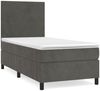 vidaXL Boxspringbett mit Matratze Dunkelgrau 100x200 cm Samt 3142888 Bild 2