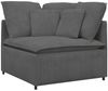 vidaXL Modulares Sofa mit Kissen Cordstoff Dunkelgrau 3321258 Bild 3