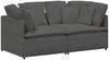vidaXL Modulares Sofa mit Kissen Cordstoff Dunkelgrau 3321258 Bild 2