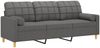 vidaXL 3-Sitzer-Sofa mit Zierkissen Dunkelgrau 180 cm Stoff 3200791 Bild 3