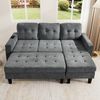 L-Form-Schlafsofa 156x115 cm mit XXL-Fußbank, LED-Beleuchtung und USB-Anschluss – modular in Antique Gray Bild 2