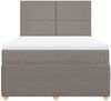 vidaXL Boxspringbett mit Matratze Taupe 160x200 cm Stoff 3292104 Bild 4