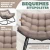 KESSER® Schaukelstuhl für drinnen & draußen ergonomischer Schaukelsessel | maximale Belastung von 120kg Relaxsessel mit Rutschfesten Füßen, Witterungsbeständig | Ideal für Balkon, Garten & Wohnzimmer Taupe, XXL Chillexer Pro Bild 2