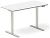 Höhenverstellbarer Tisch DNA weiß 1400x600 mm 2 Beine/Alu-grau Bild 1