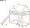 Einzelbett Kinderbett Hausbett Etagenbett mit Rutsche und Leiter, Weiß, 90x200cm Bild 5