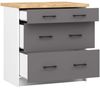 Raumhirsch Furniture Unterschrank Moderner Küchenunterschrank - 3 Schubladen - Küchenmodul (viele Farbvarianten, Maße 60 x 80 x 46 cm) - Hochwertig & stabil Bild 4