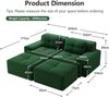 Flieks 2-Sitzer Sofa, Modular Schlafsofa, Tiefsofa Loveseat mit 2 Ottoman & 2 Kissen, Cord, Grün Bild 4