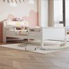 Holzbett 90 x 200 cm, USB- und Tape-C-Kombi-Steckdose, Kleine LED-Leuchte, Kopfteil mit Ablagefunktion, Kinderbett, Einzelbett, Multifunktionsbett,Kiefernholz, Weiß Bild 2