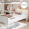 Holzbett 90 x 200 cm, USB- und Tape-C-Kombi-Steckdose, Kleine LED-Leuchte, Kopfteil mit Ablagefunktion, Kinderbett, Einzelbett, Multifunktionsbett,Kiefernholz, Weiß Bild 4