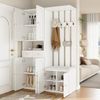 Flurbank Schuhschrank mit Haken und 2 Schubladen Flurmöbel Aufbewahrung Weiß Modern Eingangsbereich Bild 4