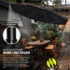 tillvex Sonnenschirm Anthrazit Ø 350 cm Ampelschirm Gartenschirm Marktschirm Kurbel Balkon Alu Neigbar Anthrazit - Ø350cm Bild 3