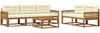 vidaXL Outdoor-Sofagarnitur mit Kissen 6 pcs Natur und Creme 3382348 Bild 2
