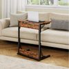 Yorbay Beistelltisch Couchtisch, Klappbarer C-Tisch,Sofatisch, Bett-Couch-Tisch, TV-Tablett, mit Metallgestell & höhenverstellbaren Füßen Bild 3