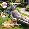 HOMECALL Gartenliege Sonnenliege mit Gesichtsöffnung und Sonnendach, klappbarer Liegestuhl, bis180 kg 200x70 cm 4-Fach verstellbare Rückenlehne, 2 St, für Garten, Strand und Camping Bild 3