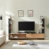 Fernsehschrank Rauki 233x31x141 cm Schwarz/Mango-Holzoptik [en. casa] Bild 2