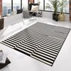 Kurzflor Teppich Panel Schwarz Creme - 160x230x0,9cm Bild 3